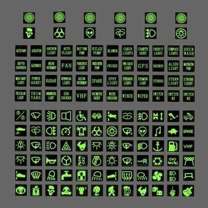 스타터 모터 빛나는 자동차 스티커 계기판 버튼 PVC 트럭 장식 로커 스위치 라벨 회로 데칼