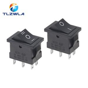 보트 로커 스위치 온 오프 KCD1 블랙 21x15mm AC 6A 250V 10A 6 핀 2 포지션 3 10 개
