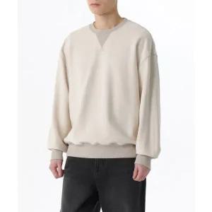 오버사이즈 인사이드 아웃 스웨트셔츠 헤더 베이지 402182