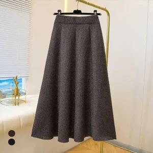 KARRA 롱라인샤인믹스니트스커트_A5W0531