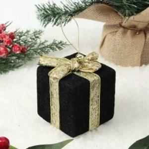 ( )크리스마스 블랙시크 트리 오너먼트 리본 선물상자 데코 장식