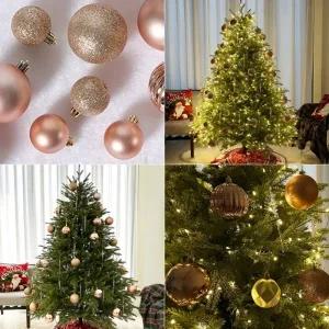 (옵션 핑크골드24p)큰손 트리장식볼 핑크골드 24p 오너먼트 크리스마스 데코 소품 꾸미기 인테리어 파티 성