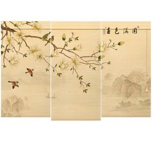 산수화 블라인드 결재창 대형 산수화롤스크린 대나무 스크린 투명창호 10꽃과새 그림 동양화