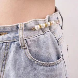 [콩심팥심]간편 수선 핀 치마 허리둘레 진주 브로치 여성용 여성