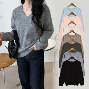 나니야 브이넥 오버핏 울 니트 SD220811 꽈배기 니트 램스울 조끼 신상 베스트 울혼방 V넥 순 여성 겨울스