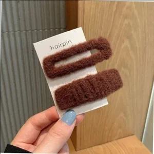 나뭇잎 세트 겨울헤어핀 진주핀 겨울 트렌드 똑딱핀 2종 고급 페이크퍼