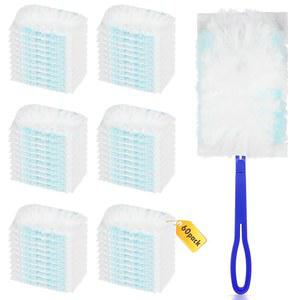 청소용 일회용 먼지떨이 리필 60개 스위퍼 가구 블라인드 천장 선풍기용 180도 고강도 교체 헤드 유발 물질 제거에 도움