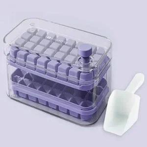 [셀러에이드]얼음 제조 아이스트레이 퍼플 색상 원터치 얼음틀 주방 얼음용기