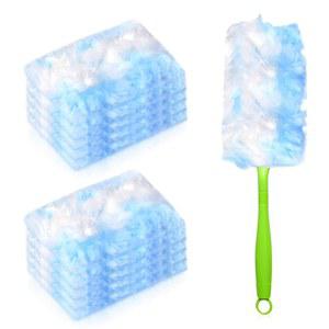 스위퍼 더스터와 호환되는 10팩 더스터 리필 가구 전자제품 블라인드 및 천장 선풍기의 먼지 제거를 위한 마이크로파이버 손잡이 없음 파란색