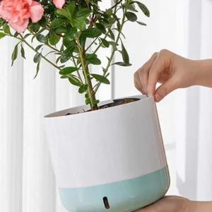 [셀러에이드]일체형 화분 인테리어 소품 실내 장식용 블루 귀여운