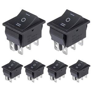 VEXUNGA KCD4 로커 팩) 250VAC 16A 3 켜기, 스위치 6 125VAC 스퀘어 미니 20A 보트 스위치(6개들이 위치 토글 스냅인 핀 블랙 DPST
