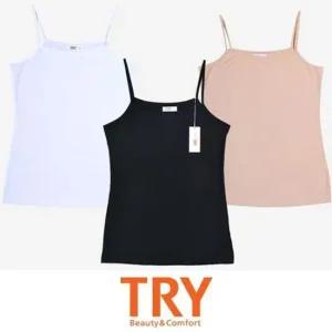 (트라이) 편안한 면스판 60수 여성 끈 런닝 GWM