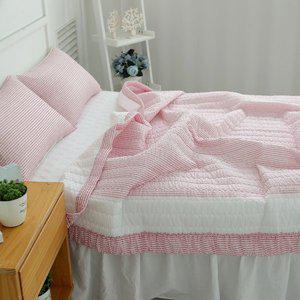 [바숨] 심플라인 시어서커 여름이불+베개커버 침구세트 퀸 Q