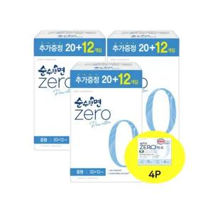 깨끗한나라 순수한면 제로 생리대 중형 32Px3팩+생리대 4P