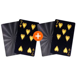 1+1 고급 플라스틱 포커 카드  트럼프 카지노칩 게임 블랙 카드 방수