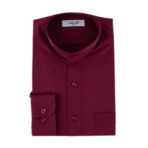 국내산 남자 차이나 카라 남방 와인색 긴팔 남성 헨리넥 셔츠 D2002china