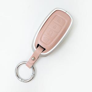 아야 현대 자동차 호환 4버튼 스마트키 천연가죽 차키 케이스 그랜저IG I30 싼타페TM 더뉴 코나 벨로스터