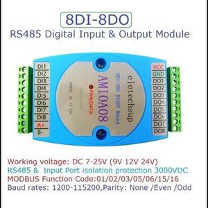 디지털 입출력 모듈 옵토커플러 절연 RS485 MODBUS RTU 통신 보드 8DI-8DO