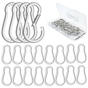 20PCS 스테인리스 스틸 스프링 걸쇠, 1.97인치 카라비너, M5 스냅, 튼튼한 후크. 애완동물 태그, 하이킹 텐트, 스윙 브래킷, 로프, 체인 및 열쇠고리에 적합합니다