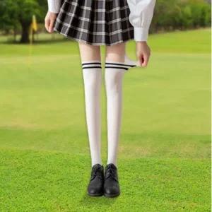 여성 투톤 골프 스타킹 사계절 오버 니삭스 (WFJBIVC)