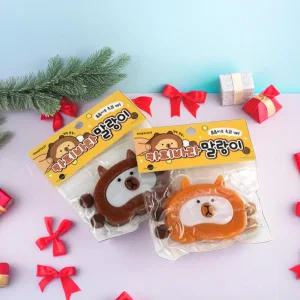 핑크풋 카피바라 말랑이 폼폼이 스퀴시 인형 주물럭 모찌 장난감 촉감 스트레스해소 (2개)