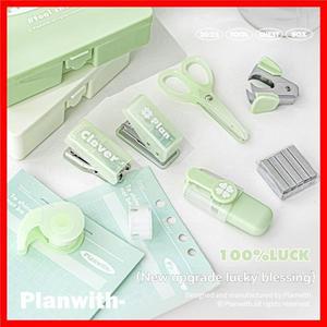 다기능 업그레이드 효율성 상자 미니 펀치 스테이플러 문구 세트 가위