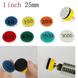 1인치 원형 연마 디스크 스펀지 폴리싱 패드 습식 건식 버퍼 50/100/200/400/800/1500/3000 그릿 대리석 화