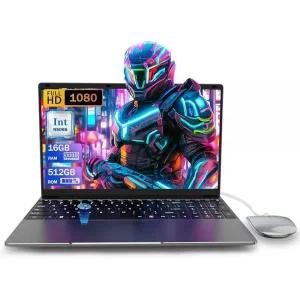 SAINTDISE 15.6인치 노트북 컴퓨터 16GB RAM LPDDR4 512GB SDD 휴대용 Cerelon N5095 프로세서 FHD 1920 x