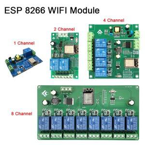 12 4 8 채널 ESP8266 WIFI DIY Arduin Tasmota 릴레이 모듈 스위치 ESP-12F 개발 보드 DC 5V 12V 24V 32V A