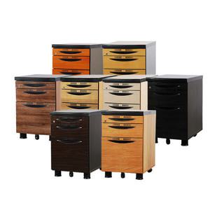 이동 서랍 장 3단 철제 원목 사무용 가구 수납장 책상