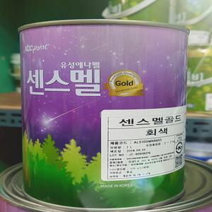 KCC 센스멜골드 회색 유광 1L 유성 목재 철재용 에나멜페인트
