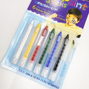 페이스 페인팅 스틱형 6개세트 색연필 크레용 핸드페인팅 할로윈 어린이날 행사 얼굴 낙서