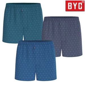 BYC 남성 순면 빅사이즈 사각 기능성 낭심 망사주머니 더블박서 트렁크 팬티 3매