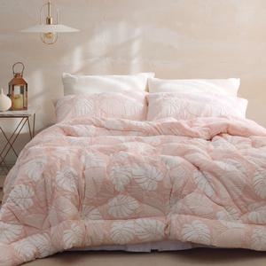 플로라 몬스테라 착번아웃 5mm 밍크 극세사 겨울 차렵이불 3컬러