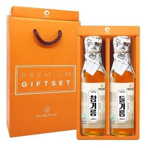 [대현상회]55년전통대현상회 저온압착 참기름들기름 180ml 선물세트 (선물상자포장)