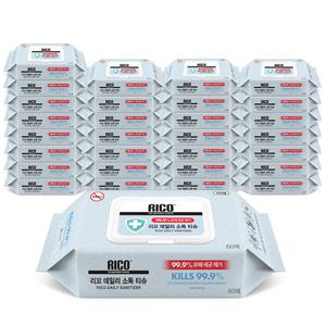 리꼬 데일리 소독티슈 캡형 60매 x30개 알콜물티슈 손소독 세정제균 학교준비물