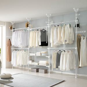 이지온 국민튼튼 EOC-407W 고정식 드레스룸 선반 행거 설치가능 폭 2.4m~3.3m