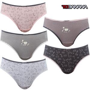 여성 여자 학생 주니어 면스판 삼각 팬티 5매 빅사이즈 5026