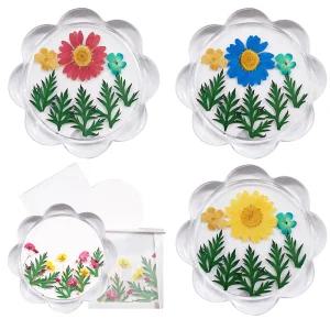 만들기 압화패키지 아크릴 컵받침 마가렛꽃 해바라기 만들기쎄트 컵체험 공예키트