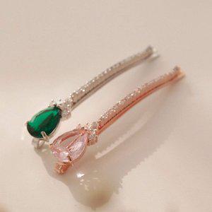 [제이로렌(J.LAUREN)]제이로렌 화이트 로즈골드 큐빅 헤어실핀 H0652