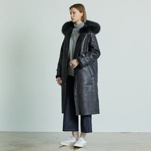 [라벨르]라벨르by신영모피 폭스후드 에코롱 무스탕_블랙