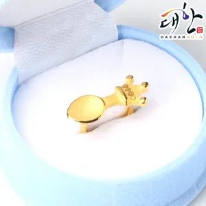 [대한골드]순금 금수저 왕관 돌반지 1g 첫돌 백일 돌잔치 선물