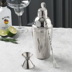 칵테일 쉐이커 500+지거 소+바스푼 만들기 세트 홈텐딩 도구 키트 조주기능사