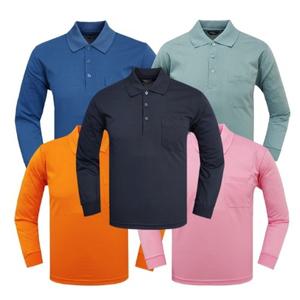 [옷자락] 남자 여자 봄 가을 골프웨어 편안한 포켓 카라 긴팔티