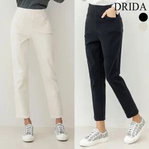 여자 겨울 기모 편한 면 빅사이즈 세미 배기 밴딩 팬츠 40-50대 미시 중년 여