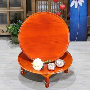 가온공방 원목 원형 밥상 690 접이식 교자상 3~4인용 둥근 좌식테이블