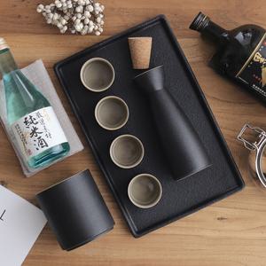 일본식 도자기 술잔 세트 블랙 워머 소주잔  일본 사케잔 도쿠리 전통주 감성 술병