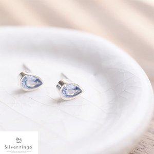 [실버링고]실버925 3월탄생석 물방울모양귀걸이 베리타아쿠아오발E