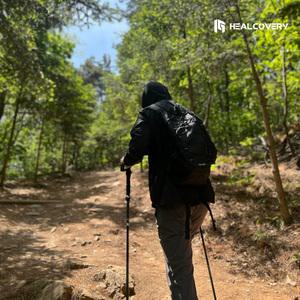 힐커버리 초경량 하이브리드 등산스틱 2P 1세트 카본 + 듀랄루민 5단 접이식 튼튼한 가벼운 등산용 지팡이 트레킹폴 하이킹 노르딕워킹스틱