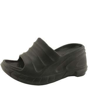 EVA 젤리 웨지힐 키높이 하이힐 슬리퍼 블랙